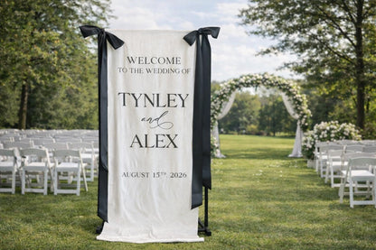 Fabric Wedding Welcome Sign