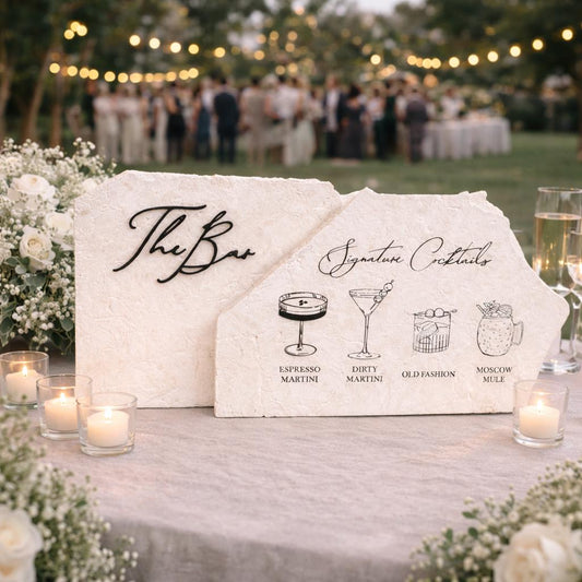 3D Marble Stone Bar Sign
