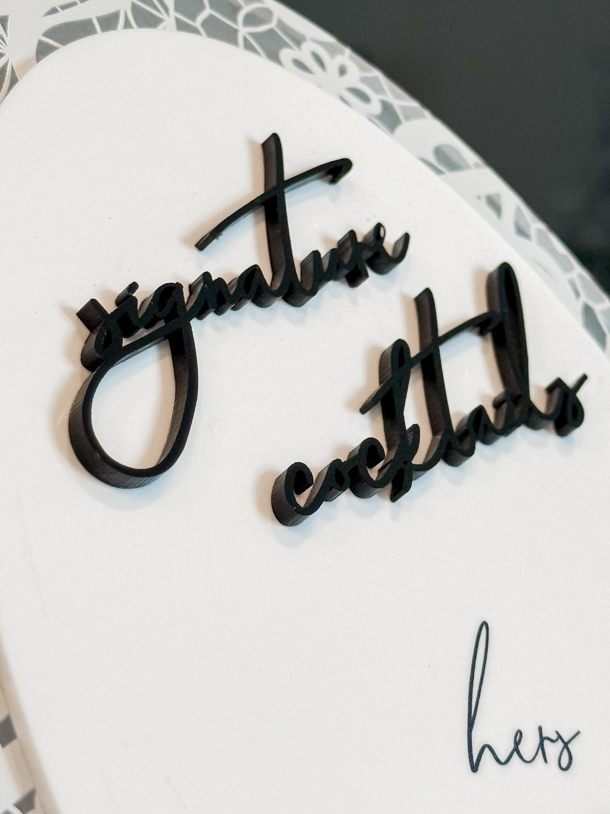 Floral Lace Signature Cocktails Sign