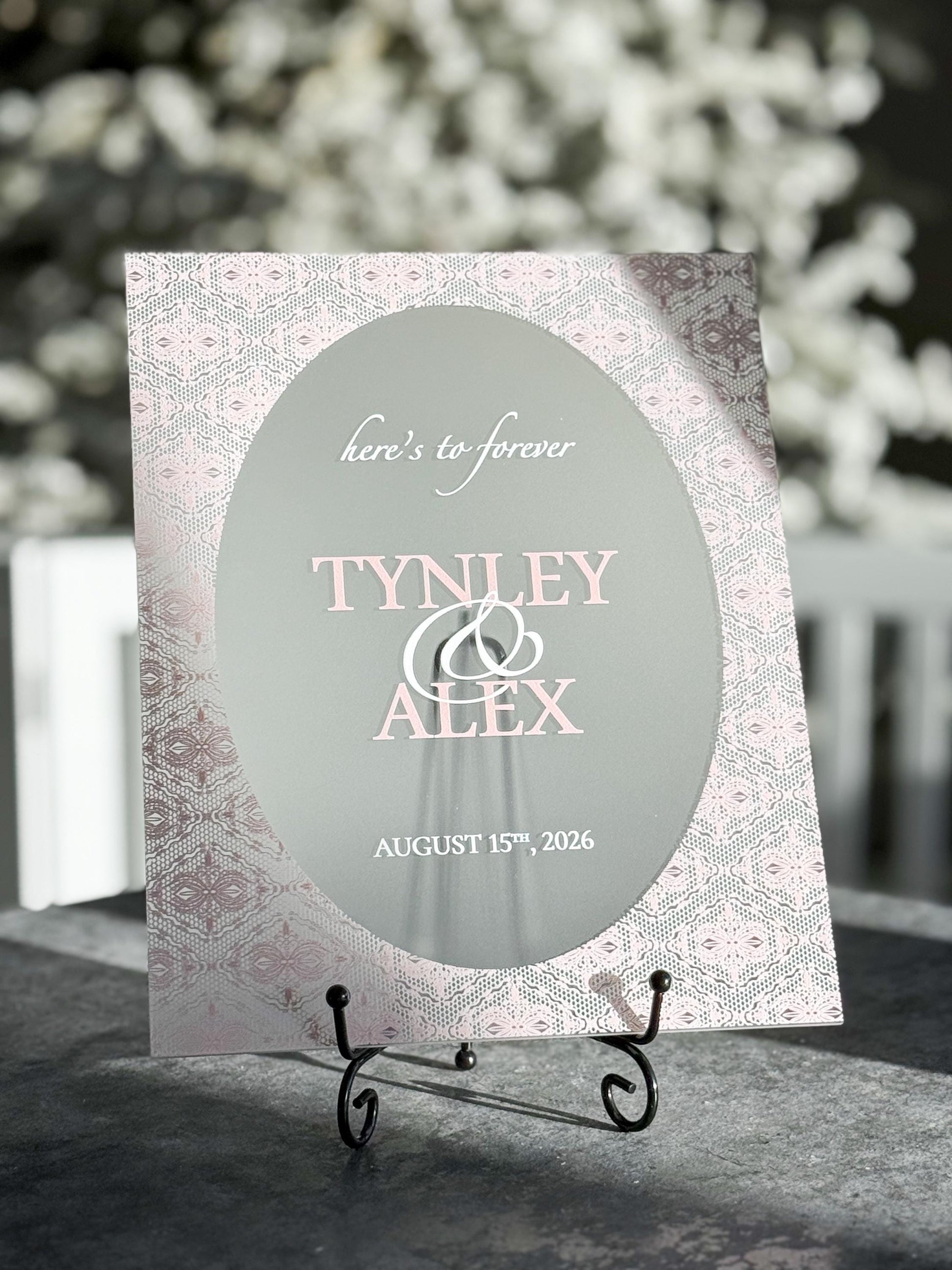 Personalized Wedding Welcome Sign | Acrylic Lace Wedding Sign | Modern Wedding Decor | Custom Couple Name Sign | Engagement Sign