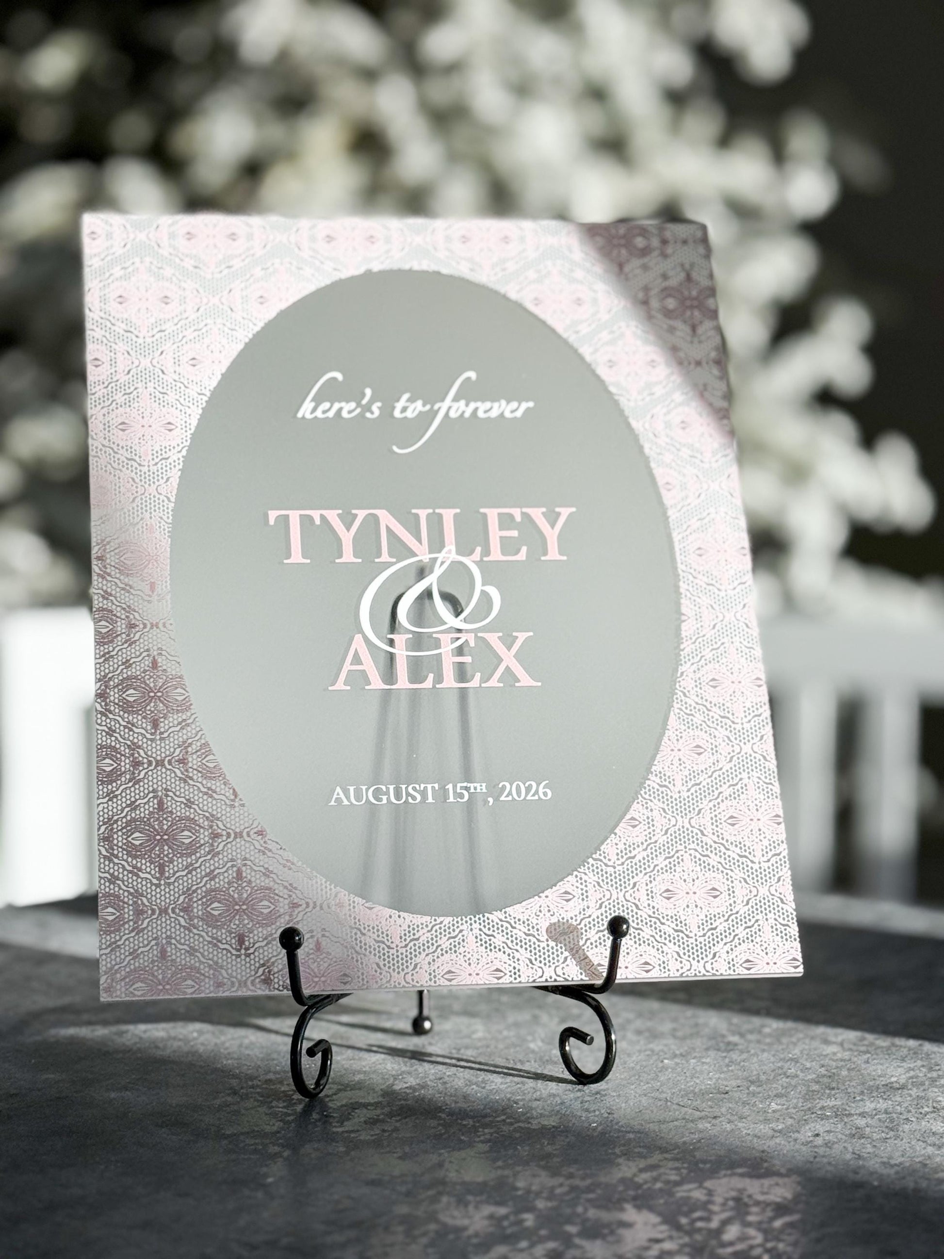 Personalized Wedding Welcome Sign | Acrylic Lace Wedding Sign | Modern Wedding Decor | Custom Couple Name Sign | Engagement Sign