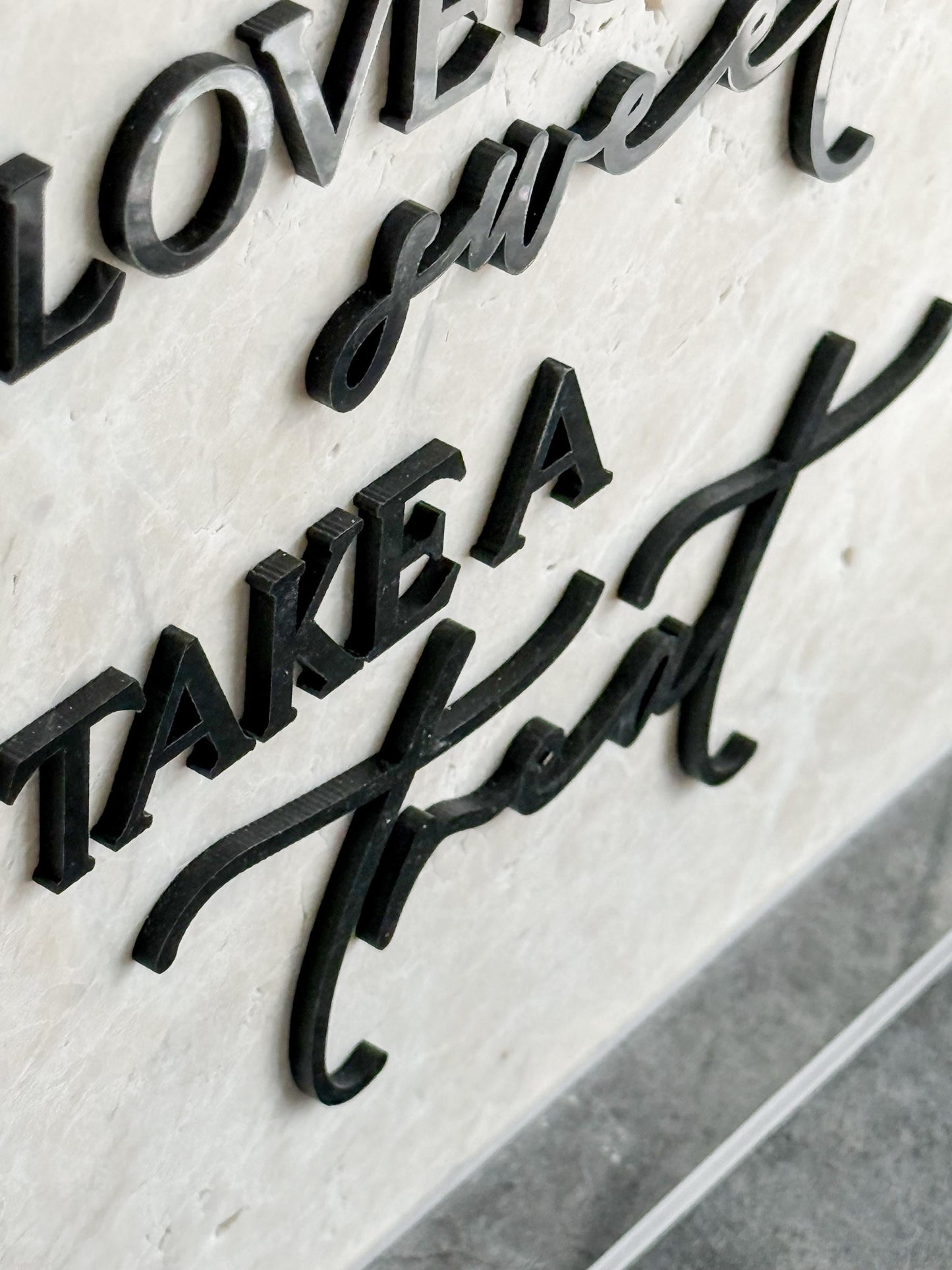 Marble 3D Love Is Sweet Take a Treat Sign | Wedding Dessert Table Sign | Modern Wedding Decor | Favor Sign | Gold Mirror Acrylic