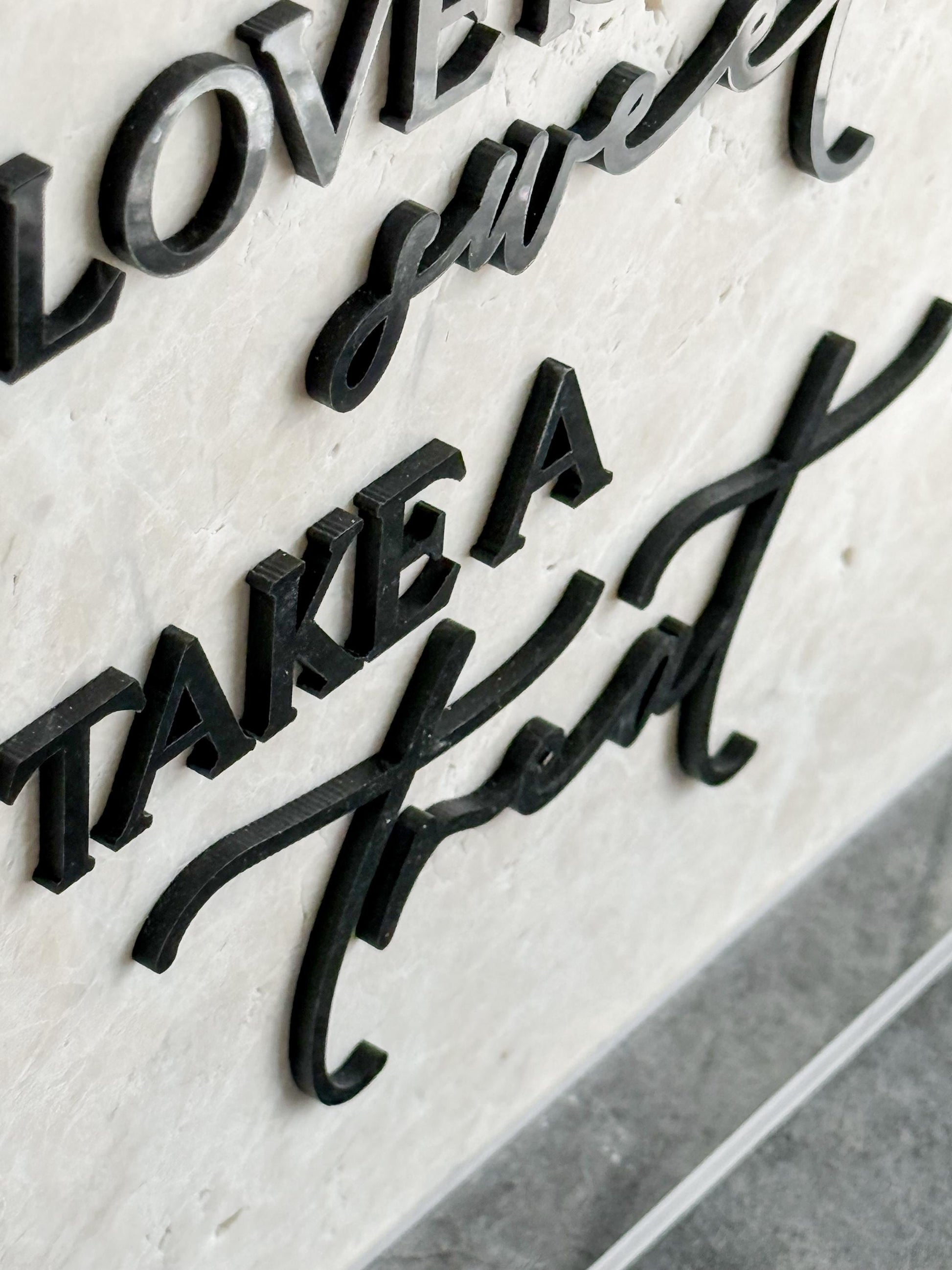 Marble 3D Love Is Sweet Take a Treat Sign | Wedding Dessert Table Sign | Modern Wedding Decor | Favor Sign | Gold Mirror Acrylic