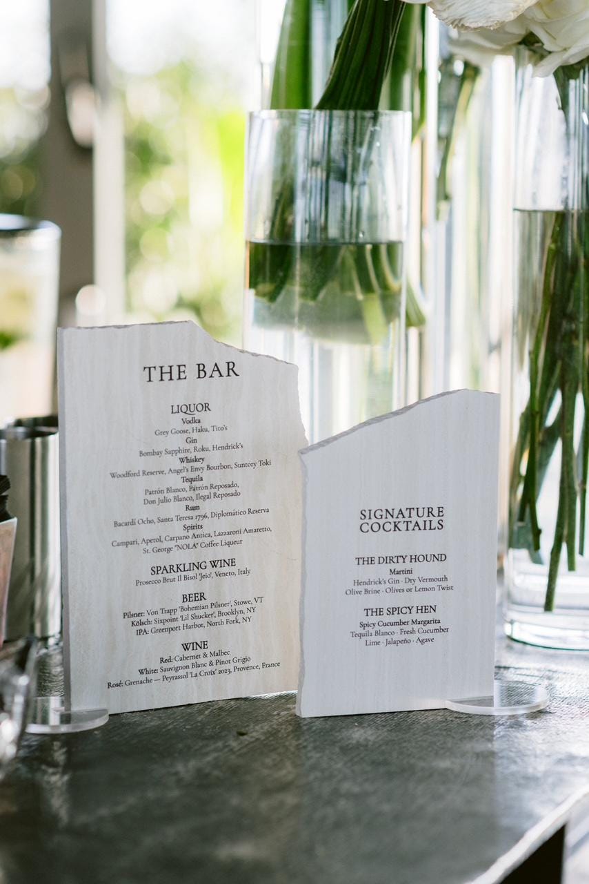 LimeStone Linen Signature Cocktails Sign | Wedding Bar Menu Sign | Custom Drink Menu | Modern Minimal Bar Sign | Reception Cocktail Menu