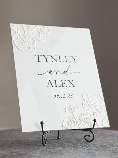 Personalized Wedding Welcome Sign | Acrylic Floral Wedding Sign | Modern Wedding Decor | Custom Couple Name Sign | Engagement Sign