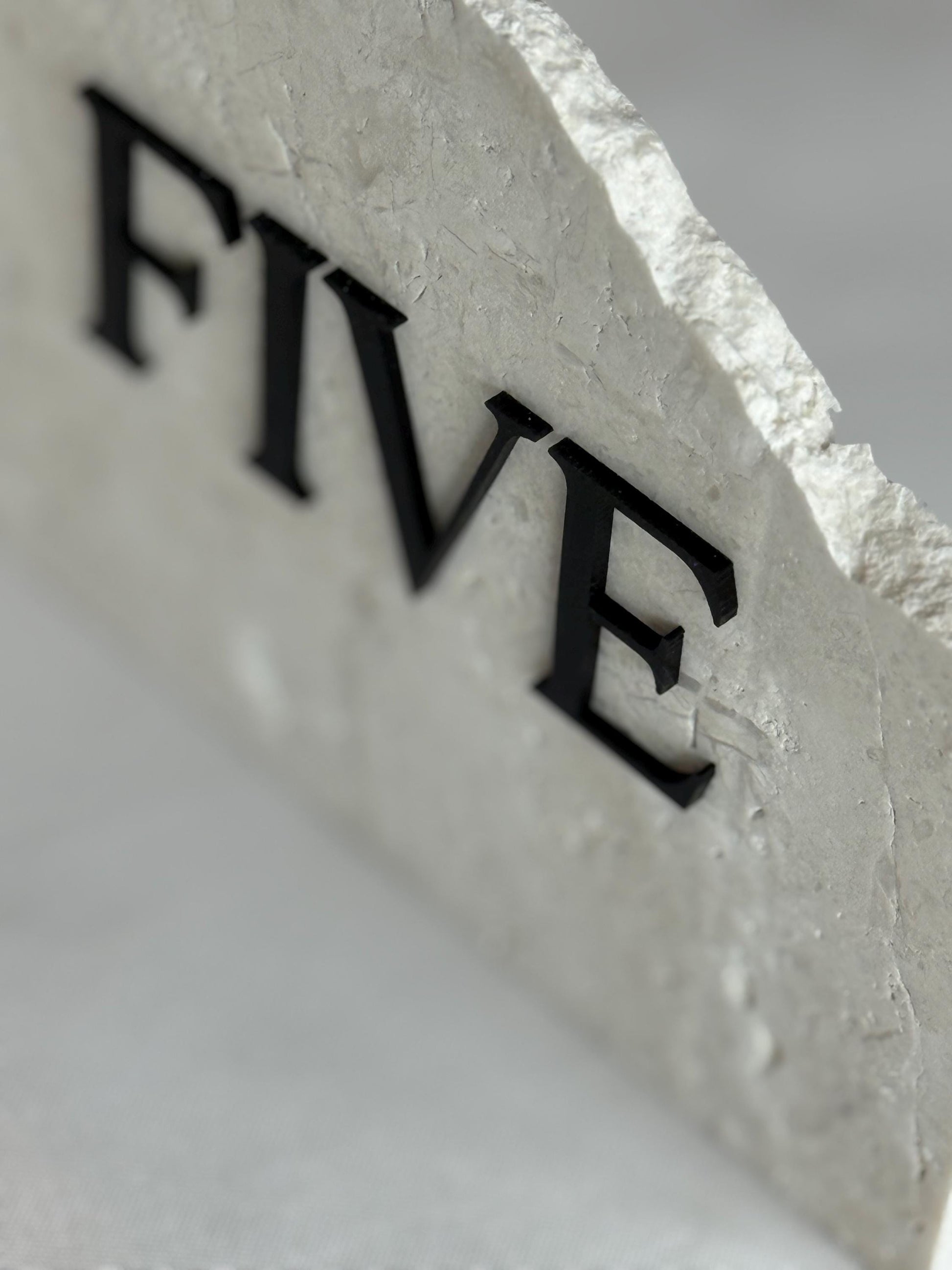 3D Acrylic Table Number Stone Sign | Unique Wedding Signage | Custom Layered Decor | Travertine Marble | Modern Reception Decor