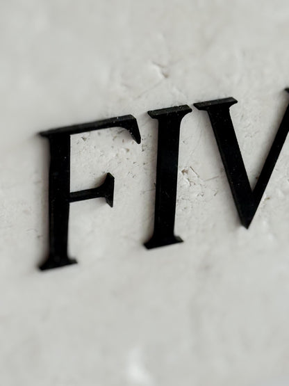 3D Acrylic Table Number Stone Sign | Unique Wedding Signage | Custom Layered Decor | Travertine Marble | Modern Reception Decor