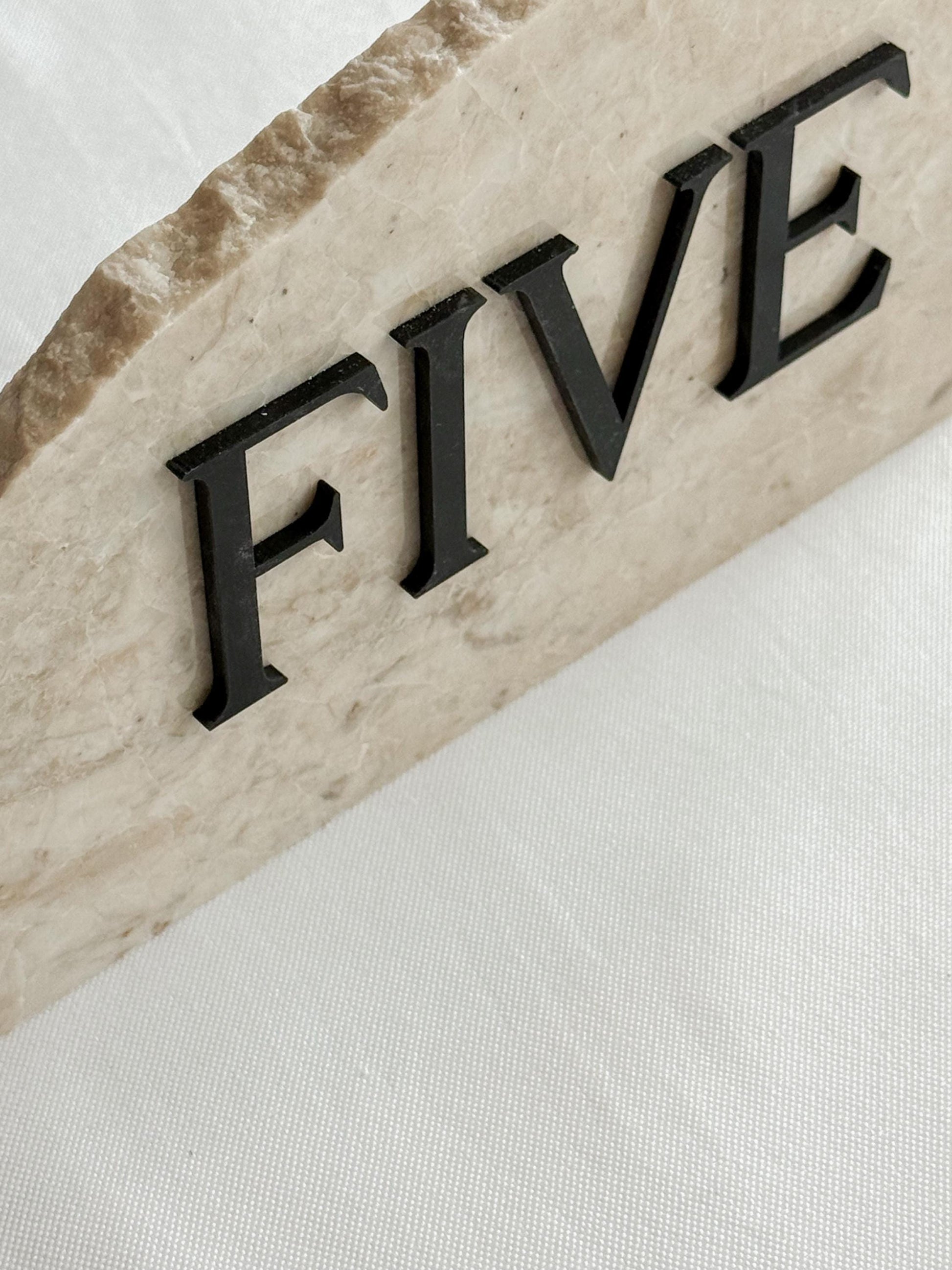 3D Marble Stone Acrylic Table Number Sign | Unique Wedding Signage | Custom Layered Decor | Travertine Marble | Modern Reception Decor