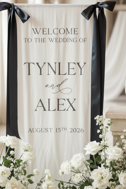 Fabric Wedding Welcome Sign