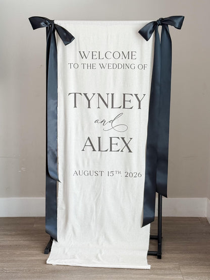 Fabric Wedding Welcome Sign