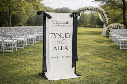 Fabric Wedding Welcome Sign