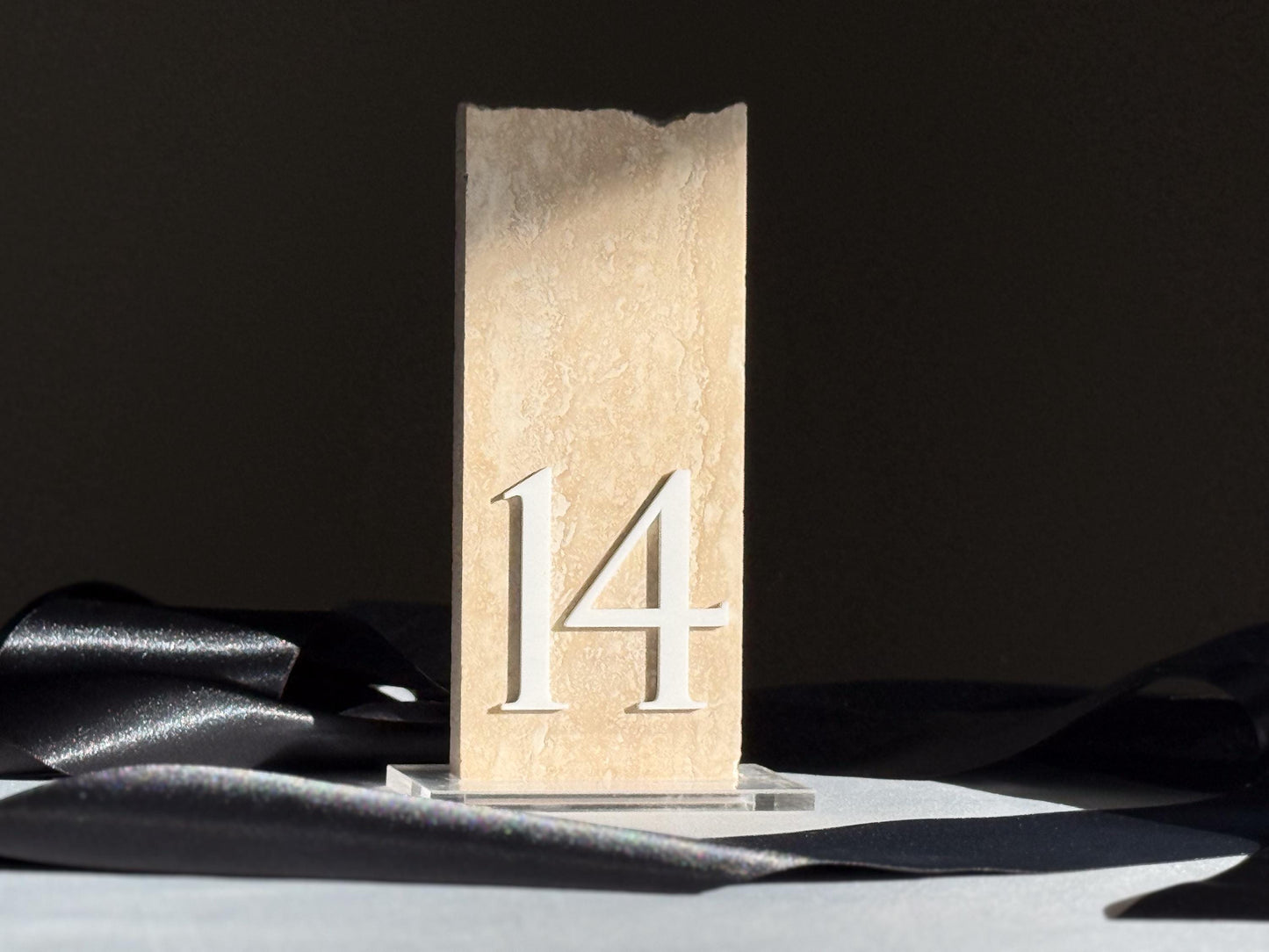 3D Travertine Stone Table Numbers