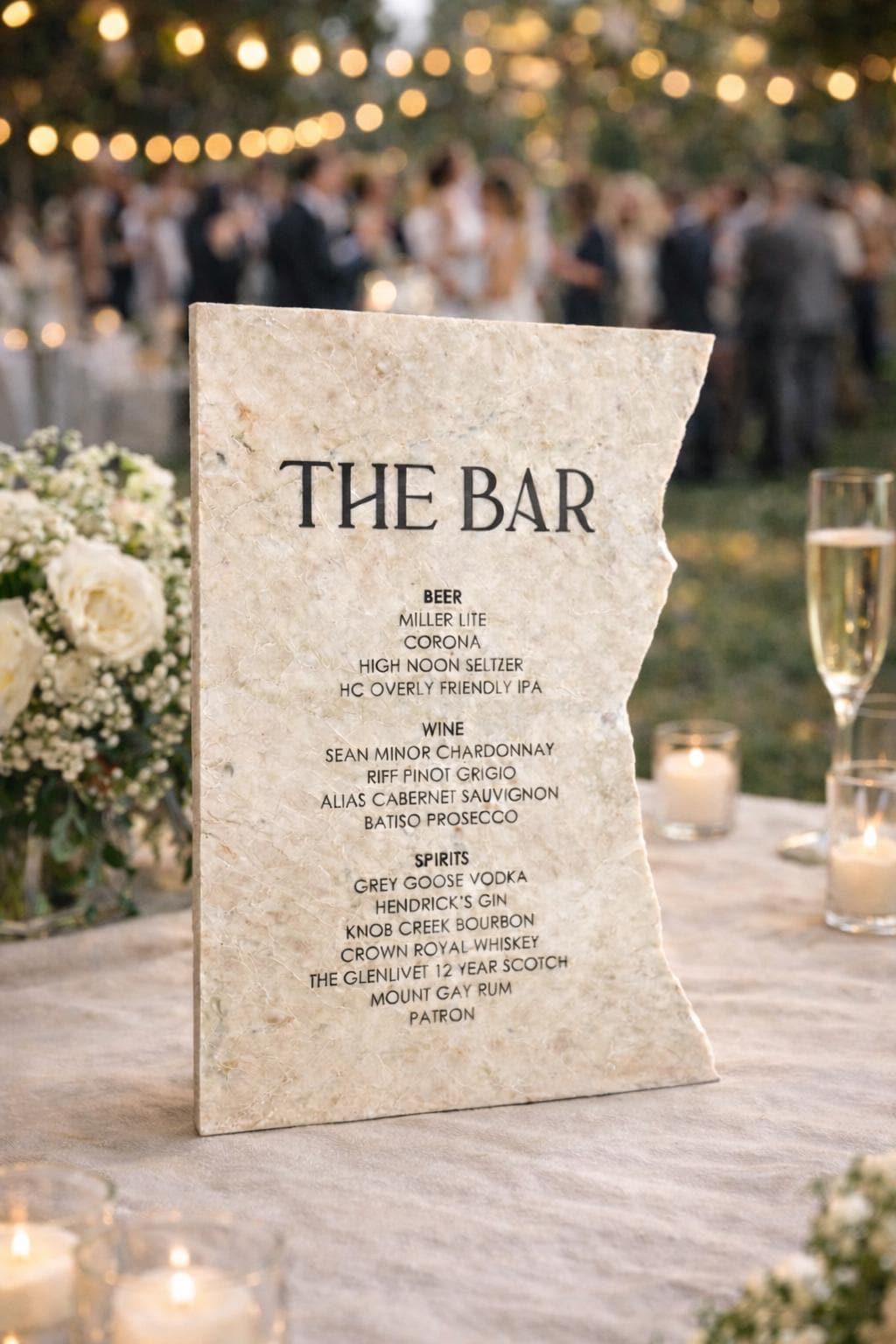 Luxury Marble Stone Bar Sign