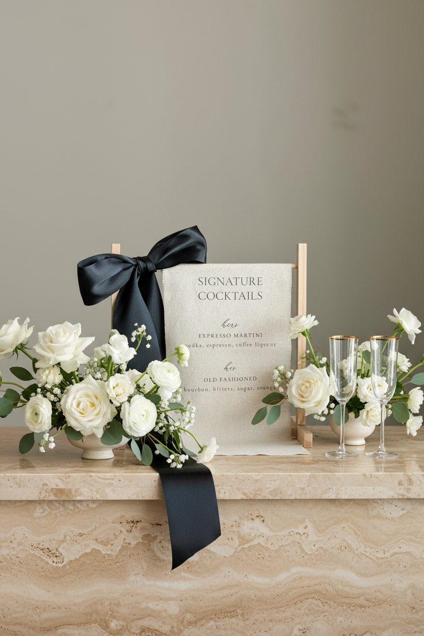 Signature Cocktails Wedding Bar Sign