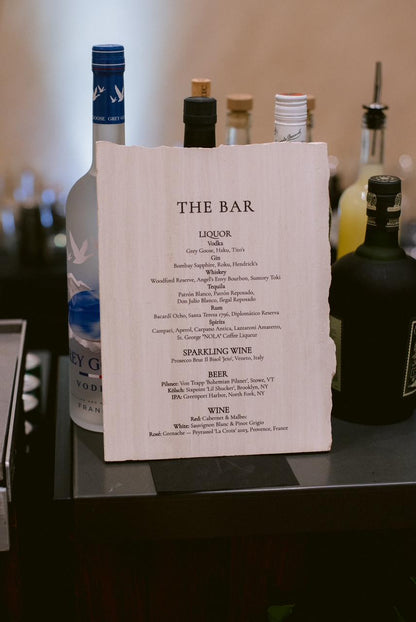 LimeStone Linen Signature Cocktails Sign | Wedding Bar Menu Sign | Custom Drink Menu | Modern Minimal Bar Sign | Reception Cocktail Menu