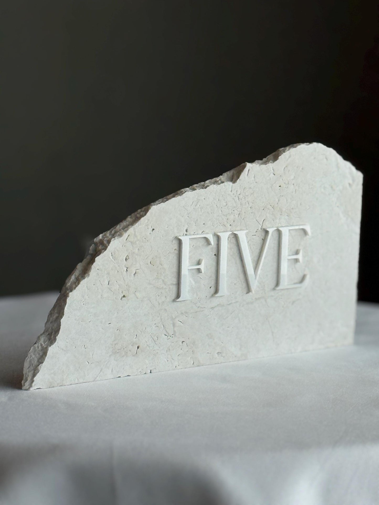 3D Acrylic Table Number Stone Sign | Unique Wedding Signage | Custom Layered Decor | Travertine Marble | Modern Reception Decor