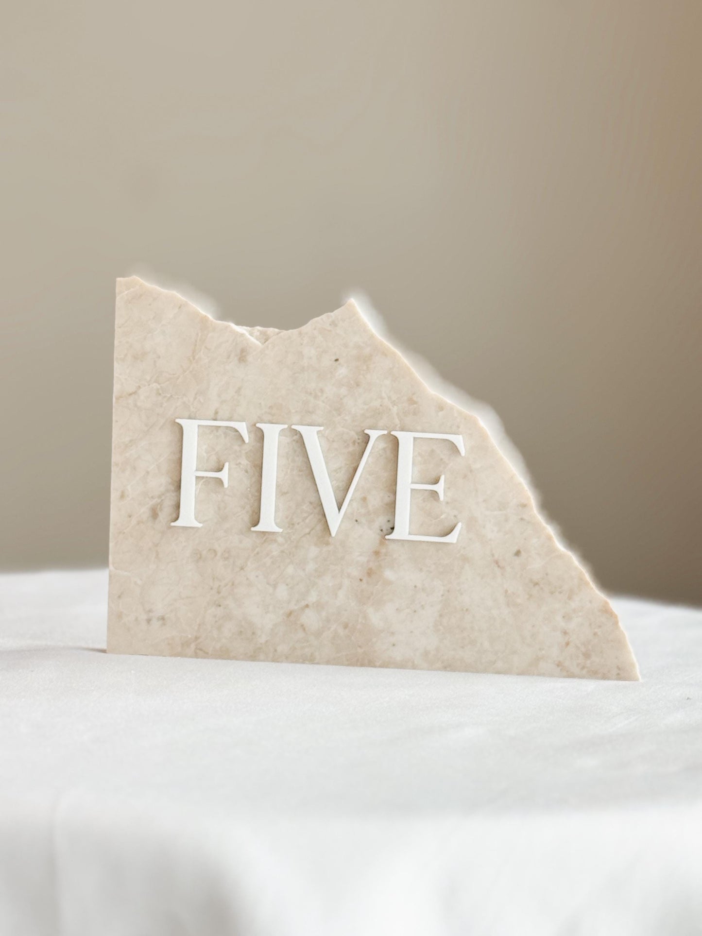 3D Marble Stone Acrylic Table Number Sign | Unique Wedding Signage | Custom Layered Decor | Travertine Marble | Modern Reception Decor