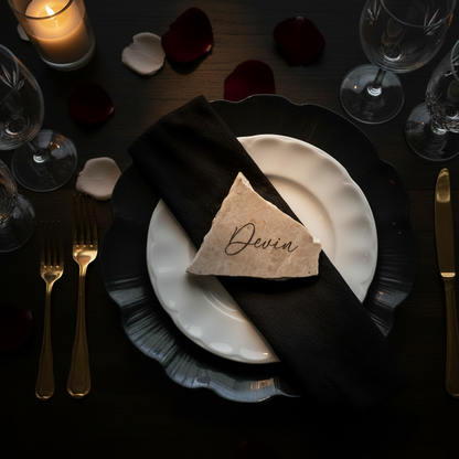 Tauple Marble Stone Place Card