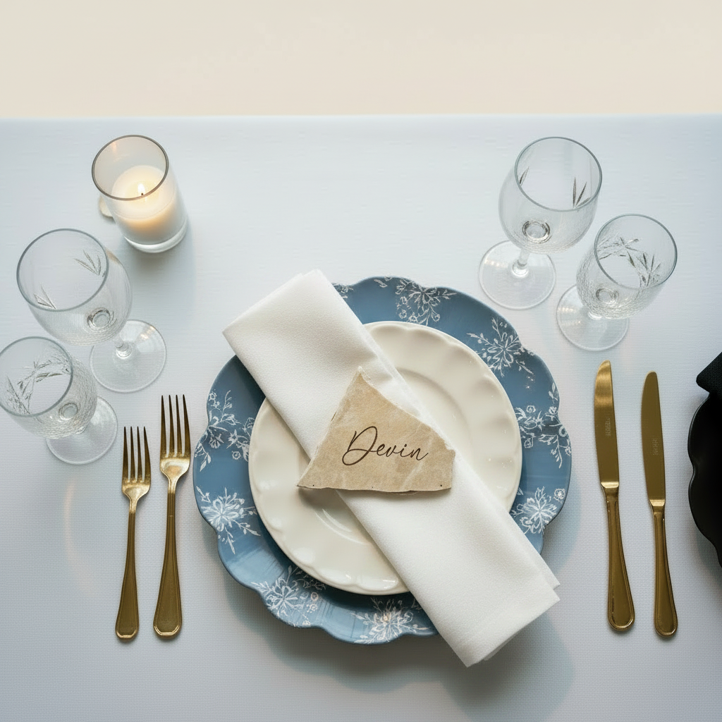 Tauple Marble Stone Place Card