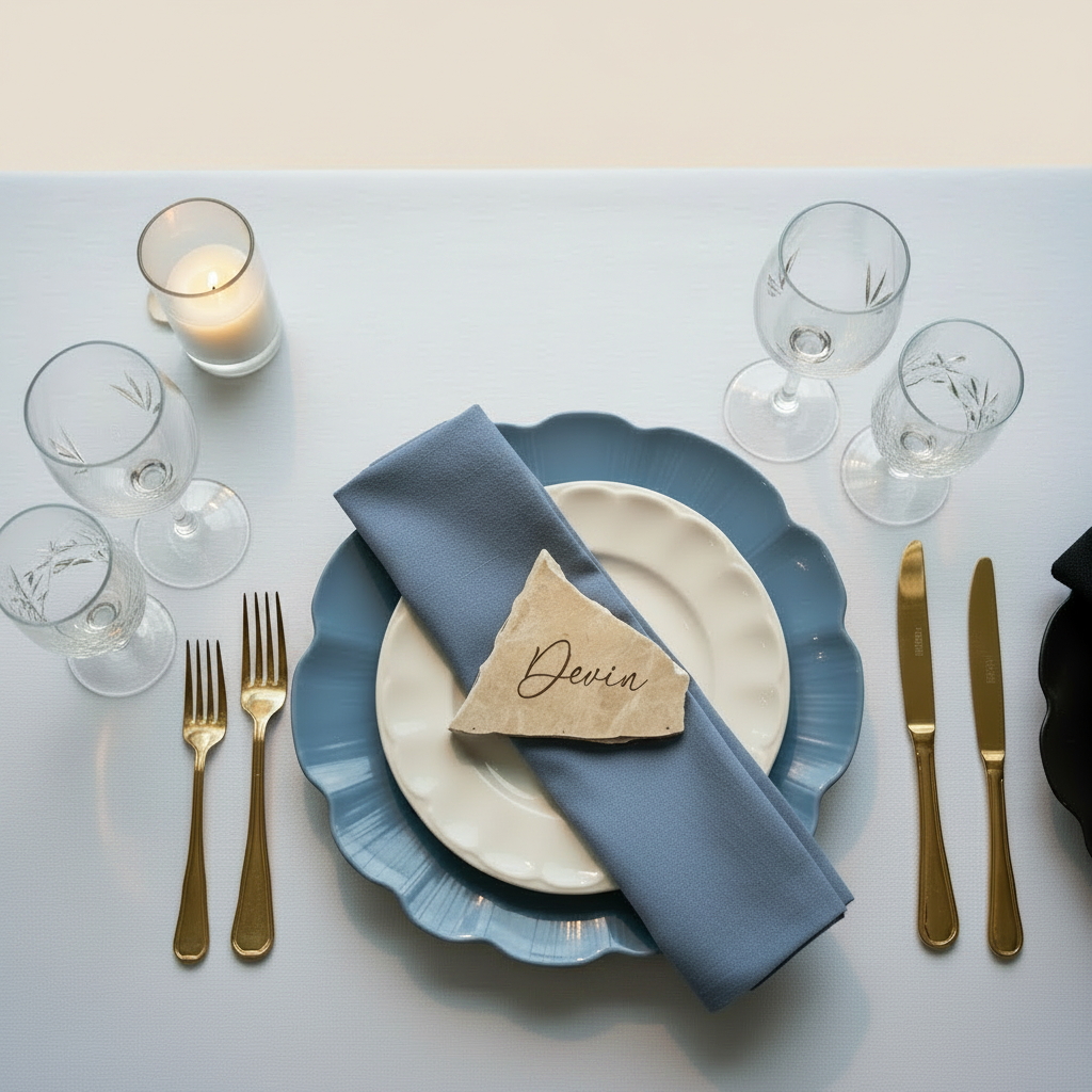 Tauple Marble Stone Place Card