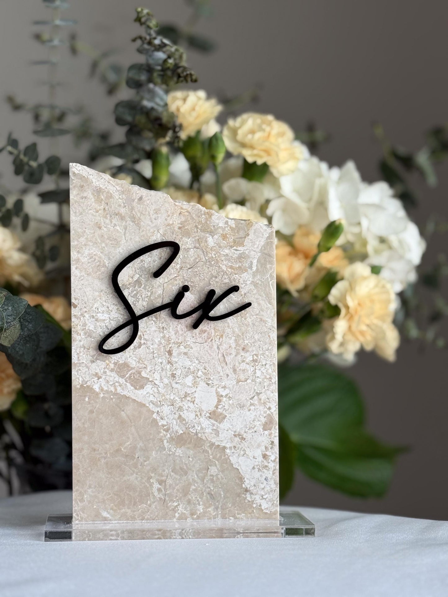 3D Marble Stone Table Numbers