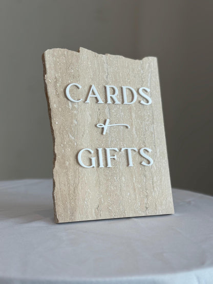 Marble 3D Cards and Gifts Table Sign | Wedding Sign | Modern Wedding Decor | Favor Sign | Party Tabletop Signs | Gold Mirror