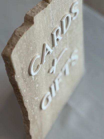 Marble 3D Cards and Gifts Table Sign | Wedding Sign | Modern Wedding Decor | Favor Sign | Party Tabletop Signs | Gold Mirror