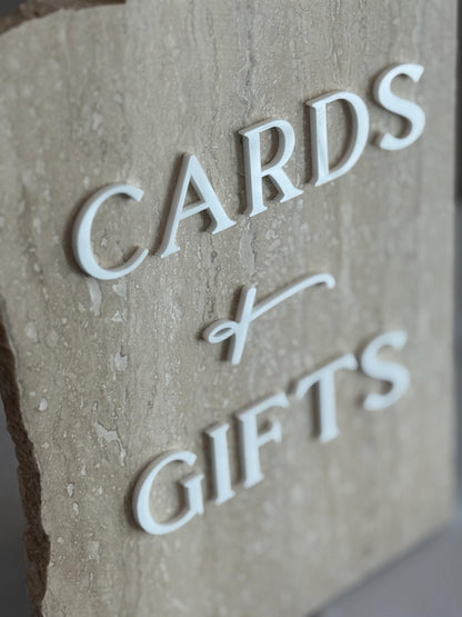 Marble 3D Cards and Gifts Table Sign | Wedding Sign | Modern Wedding Decor | Favor Sign | Party Tabletop Signs | Gold Mirror