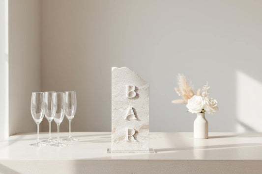 Marble Stone Bar Sign | Wedding Unique Signage | Menu sign, Drink Sign, Bar Sign | Signature Drinks