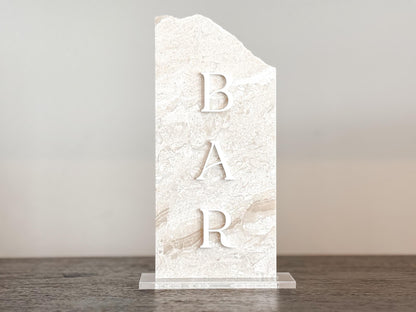 Marble Stone Bar Sign | Wedding Unique Signage | Menu sign, Drink Sign, Bar Sign | Signature Drinks