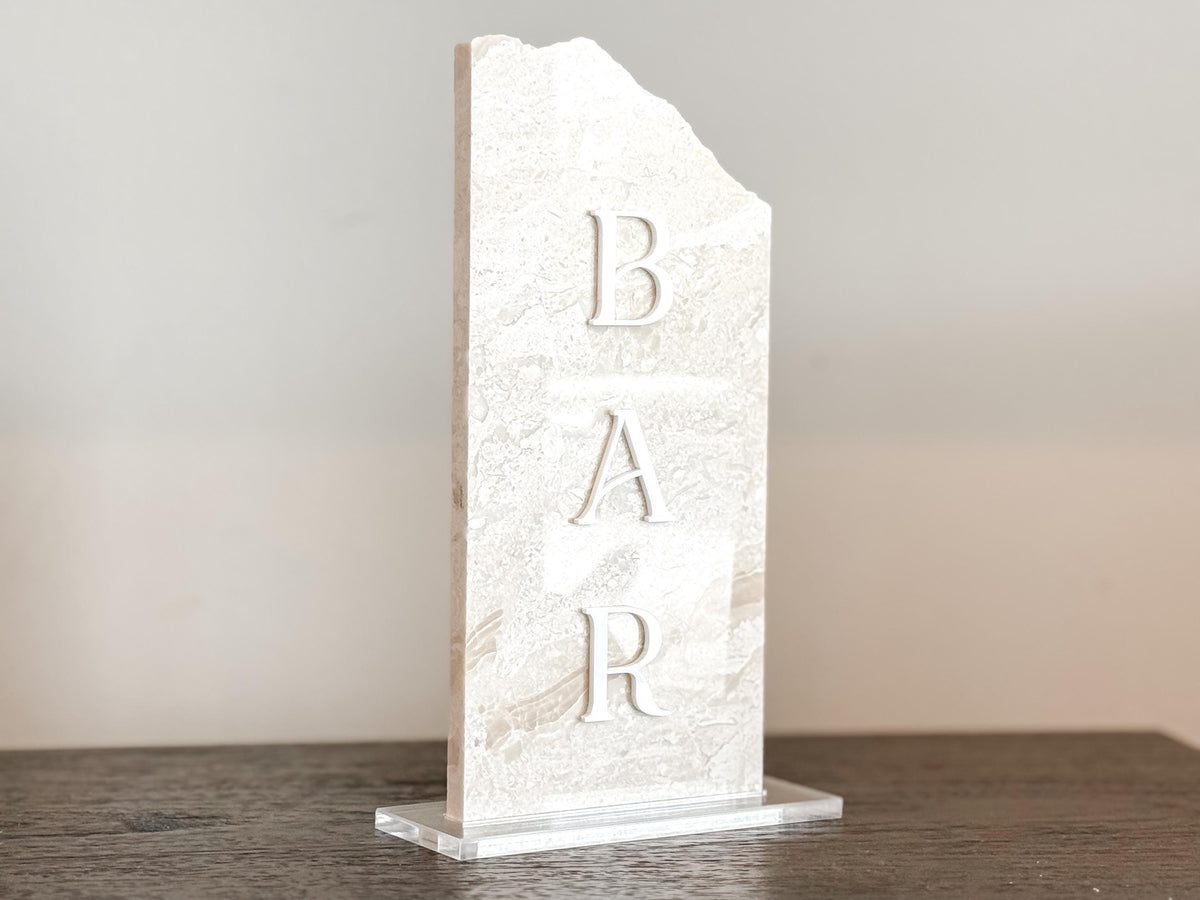 Marble Stone Bar Sign | Wedding Unique Signage | Menu sign, Drink Sign, Bar Sign | Signature Drinks