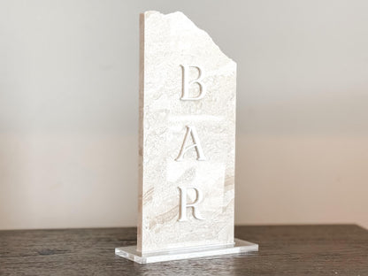 Marble Stone Bar Sign | Wedding Unique Signage | Menu sign, Drink Sign, Bar Sign | Signature Drinks