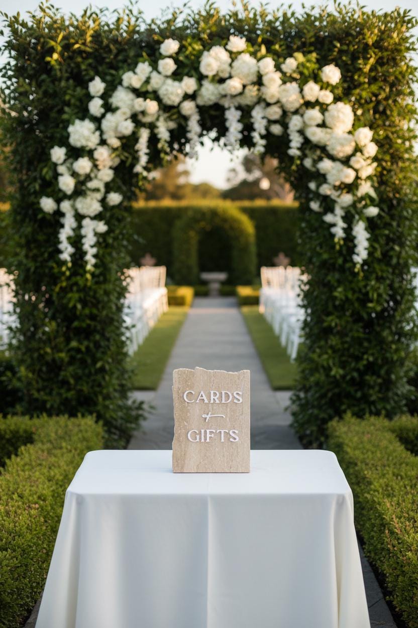 Marble 3D Cards and Gifts Table Sign | Wedding Sign | Modern Wedding Decor | Favor Sign | Party Tabletop Signs | Gold Mirror