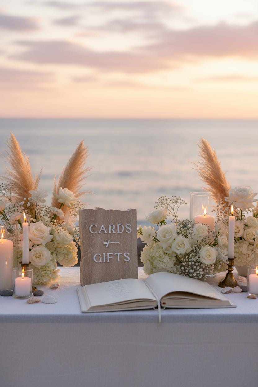 Marble 3D Cards and Gifts Table Sign | Wedding Sign | Modern Wedding Decor | Favor Sign | Party Tabletop Signs | Gold Mirror