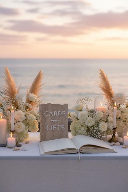 Marble 3D Cards and Gifts Table Sign | Wedding Sign | Modern Wedding Decor | Favor Sign | Party Tabletop Signs | Gold Mirror