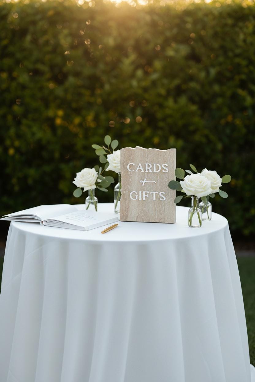 Marble 3D Cards and Gifts Table Sign | Wedding Sign | Modern Wedding Decor | Favor Sign | Party Tabletop Signs | Gold Mirror