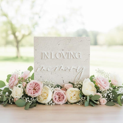 Marble 3D In Loving Memory Table Sign | Modern Wedding Decor | Favor Sign | Party Tabletop Signs | Gold Mirror | Memorial Sign