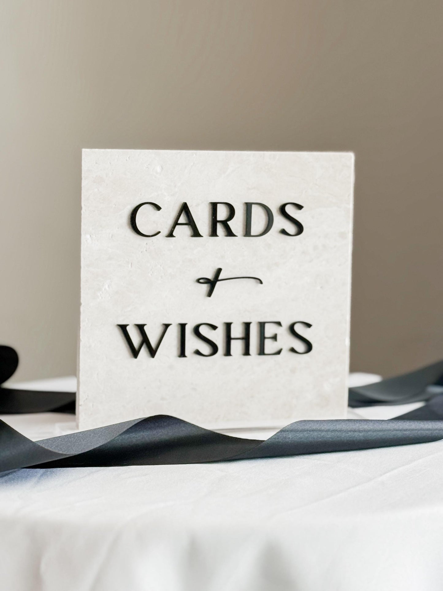 Marble 3D Cards and Wishes Table Sign | Wedding Sign | Modern Wedding Decor | Favor Sign | Party Tabletop Signs | Gold Mirror