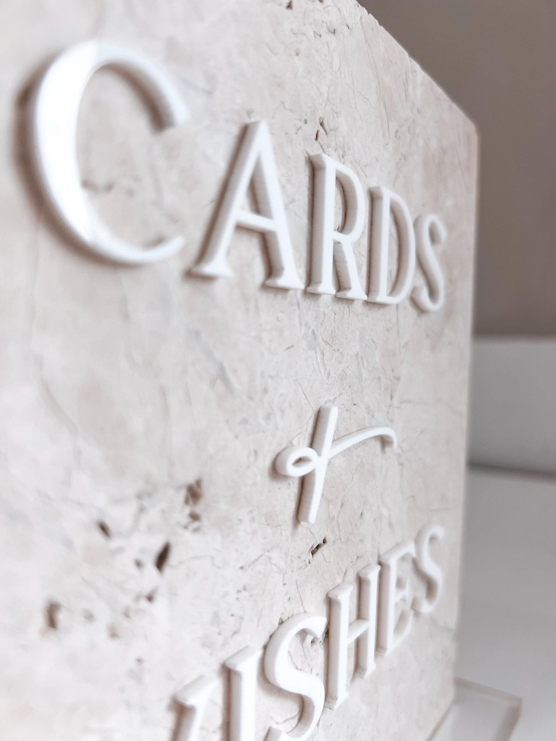 Marble 3D Cards and Wishes Table Sign