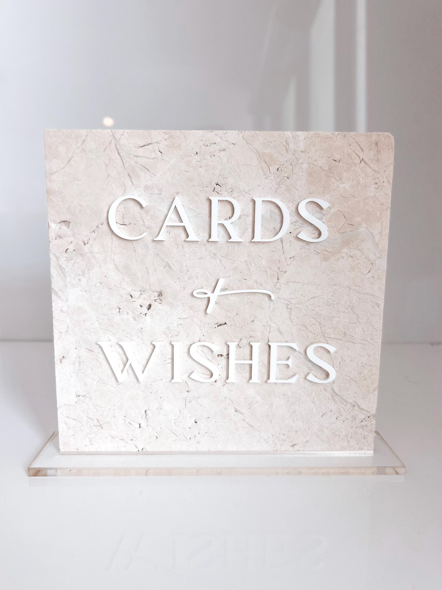 Marble 3D Cards and Wishes Table Sign