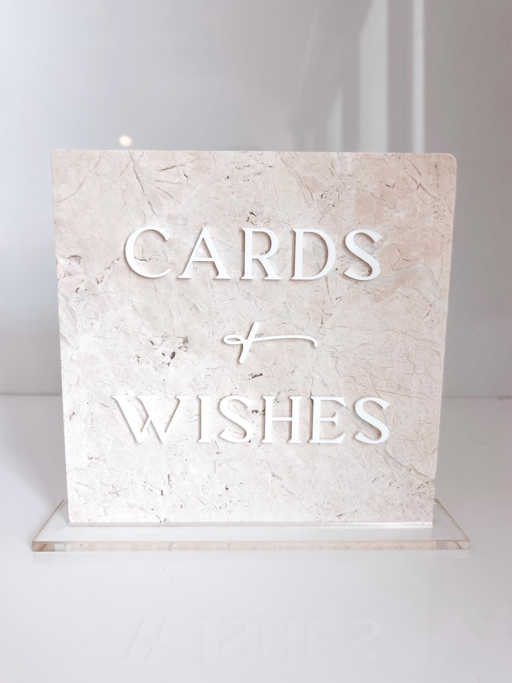 Marble 3D Cards and Wishes Table Sign
