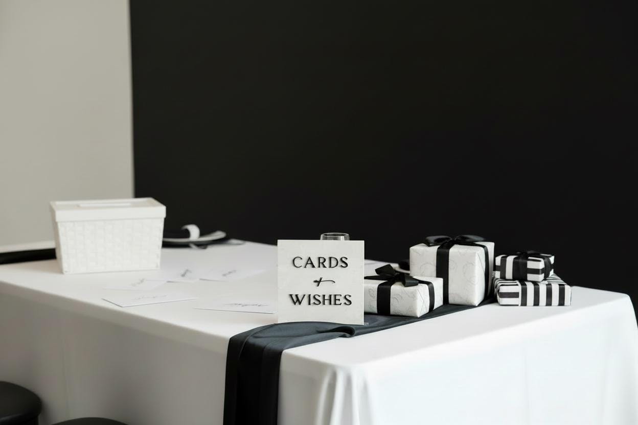 Marble 3D Cards and Wishes Table Sign | Wedding Sign | Modern Wedding Decor | Favor Sign | Party Tabletop Signs | Gold Mirror