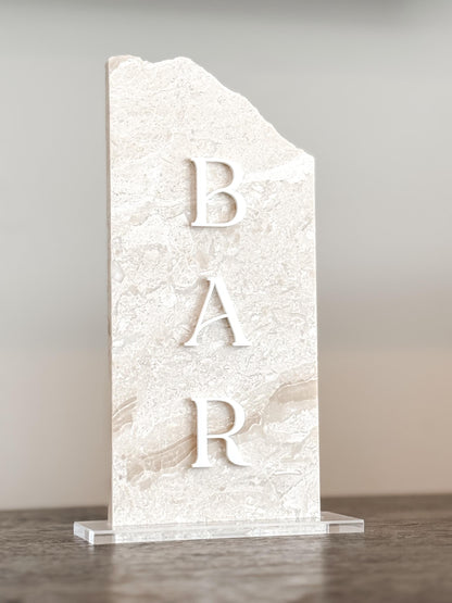 Marble Stone Bar Sign | Wedding Unique Signage | Menu sign, Drink Sign, Bar Sign | Signature Drinks