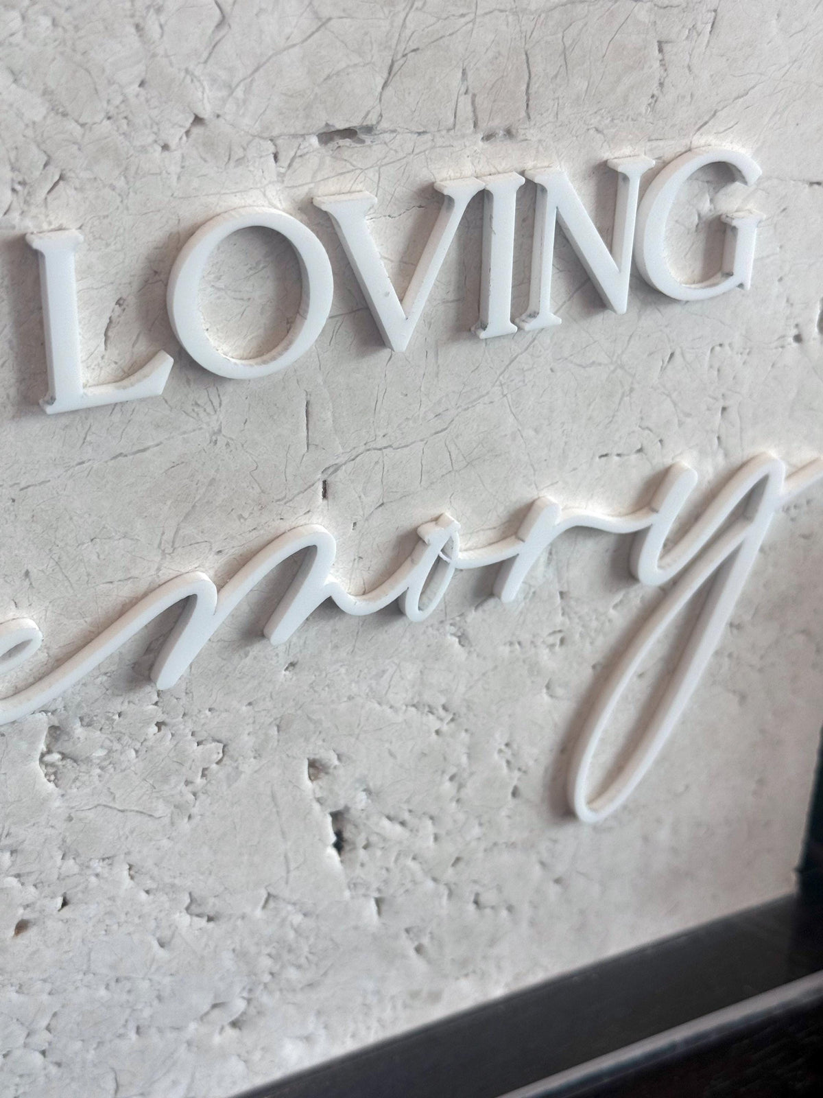Marble 3D In Loving Memory Table Sign | Modern Wedding Decor | Favor Sign | Party Tabletop Signs | Gold Mirror | Memorial Sign