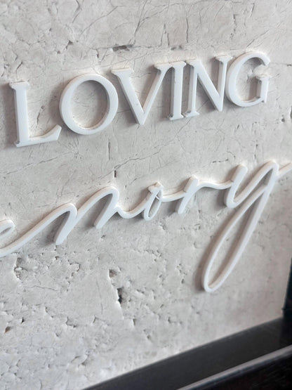 Marble 3D In Loving Memory Table Sign | Modern Wedding Decor | Favor Sign | Party Tabletop Signs | Gold Mirror | Memorial Sign