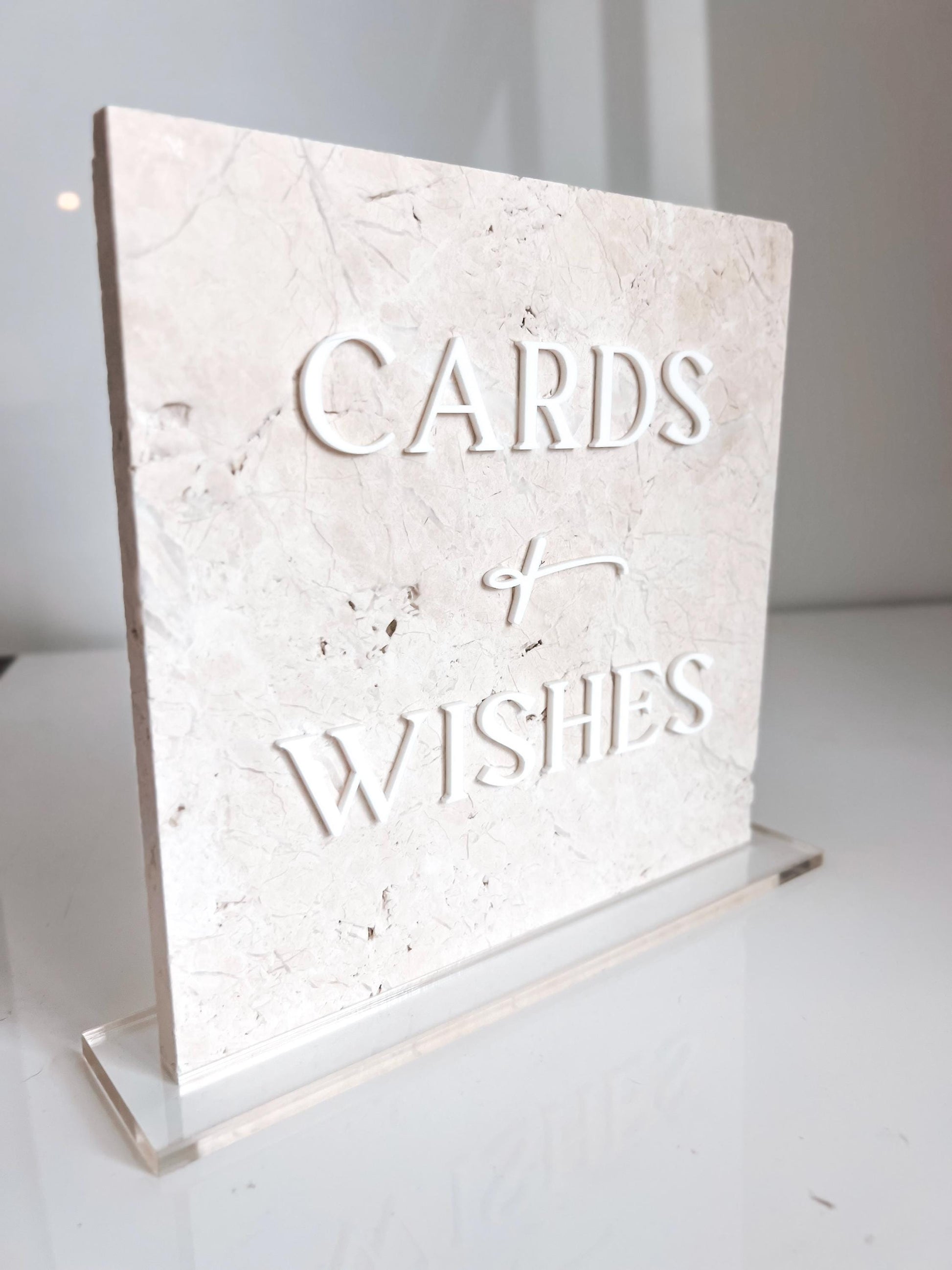 Marble 3D Cards and Wishes Table Sign