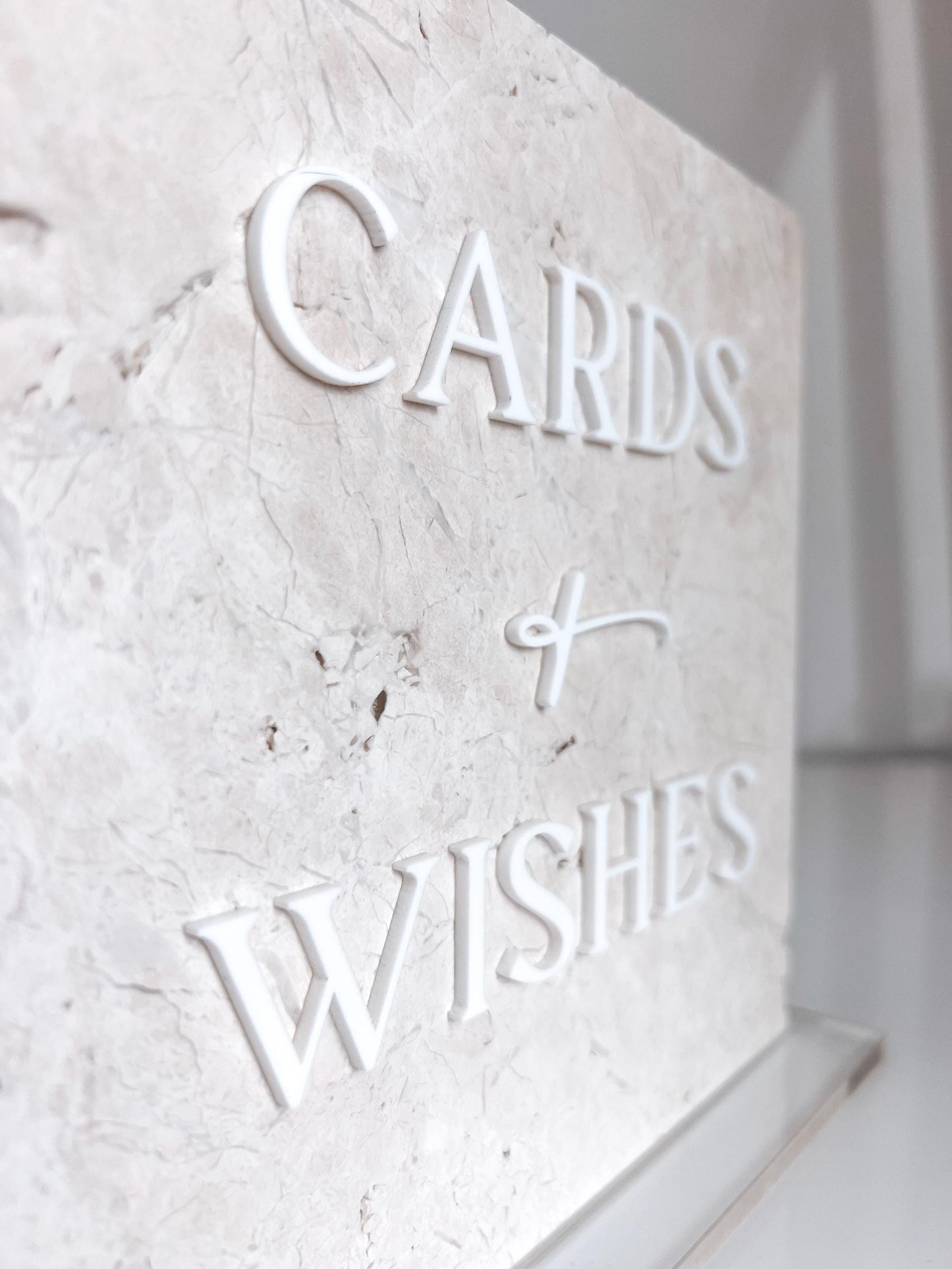 Marble 3D Cards and Wishes Table Sign