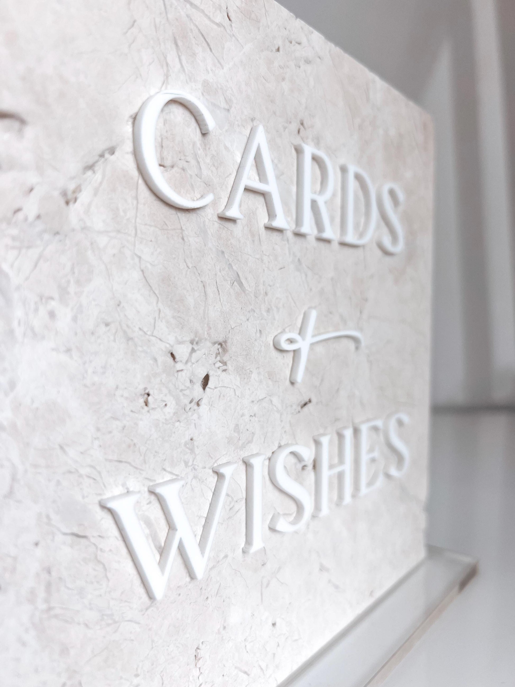 Marble 3D Cards and Wishes Table Sign