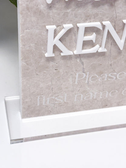 Memorial Sign | In Loving Memory Wedding Sign | White Marble Memorial Table Sign | Celebration of Life Decor | Custom Remembrance Sign