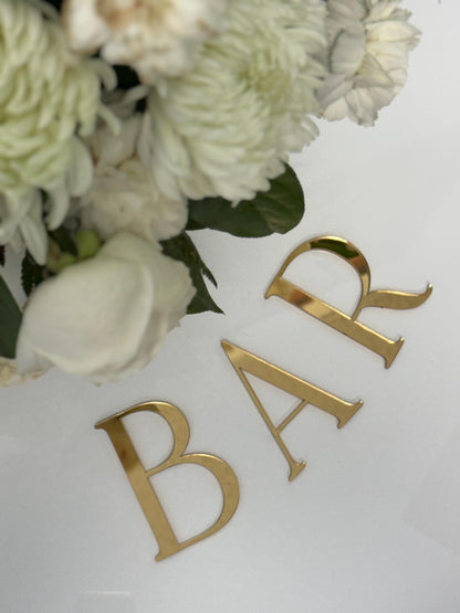 3D Gold Acrylic Letters: DIY Adhesive Signage, Table Numbers
